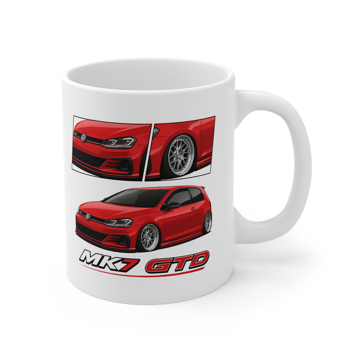 RED VW MK7 GOLF GTD MUG