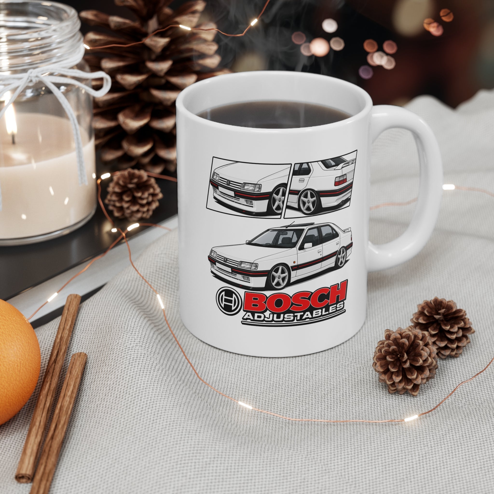WHITE PEUGEOT 405 D-TURBO MUG