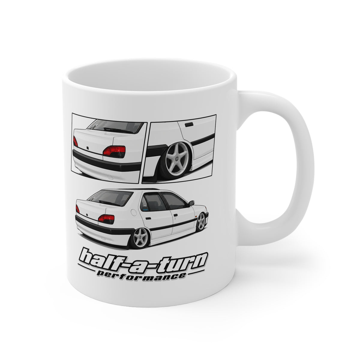 WHITE PEUGEOT 306 SEDAN MUG