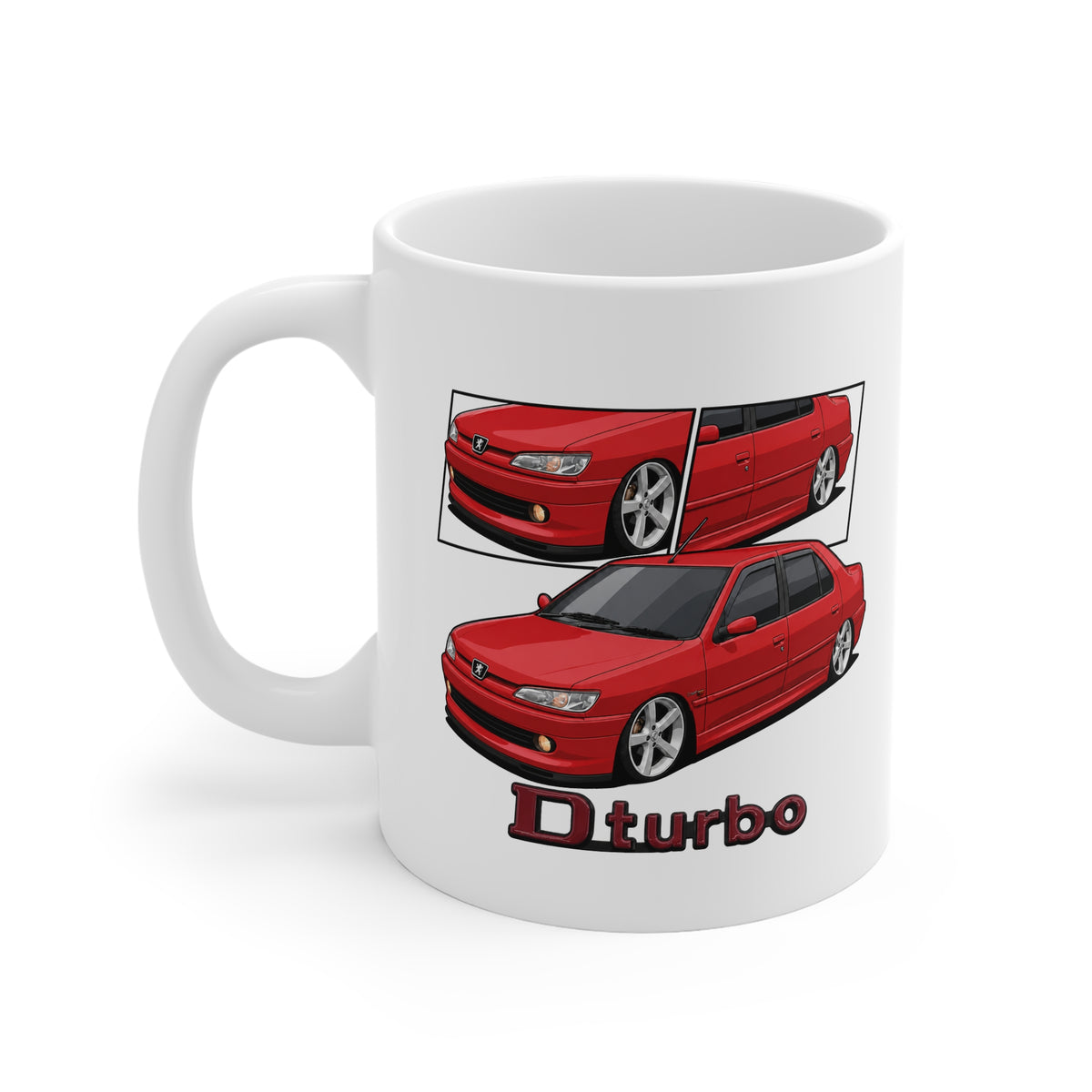 RED PEUGEOT 306 D-TURBO SEDAN MUG
