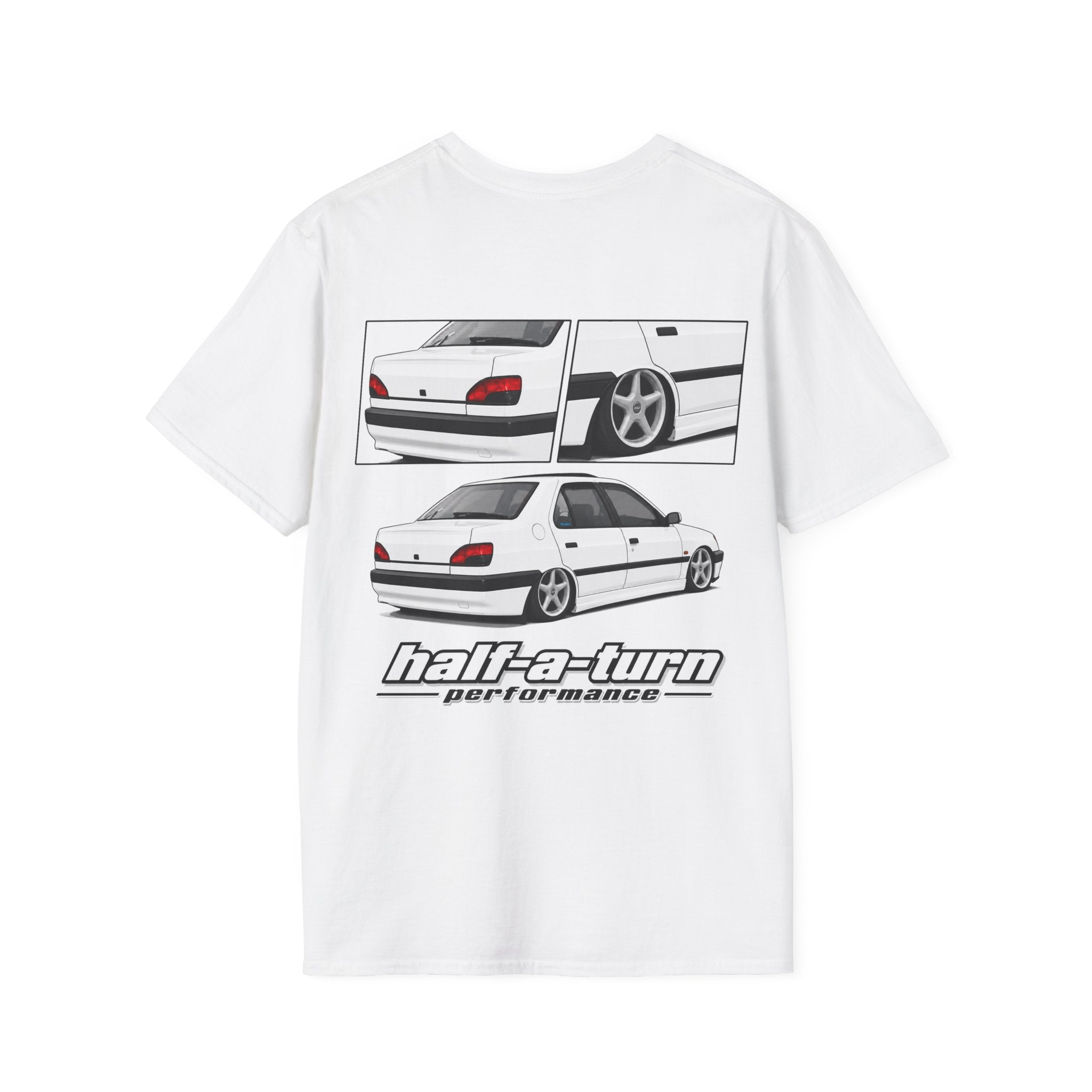 WHITE 306 SEDAN T-SHIRT