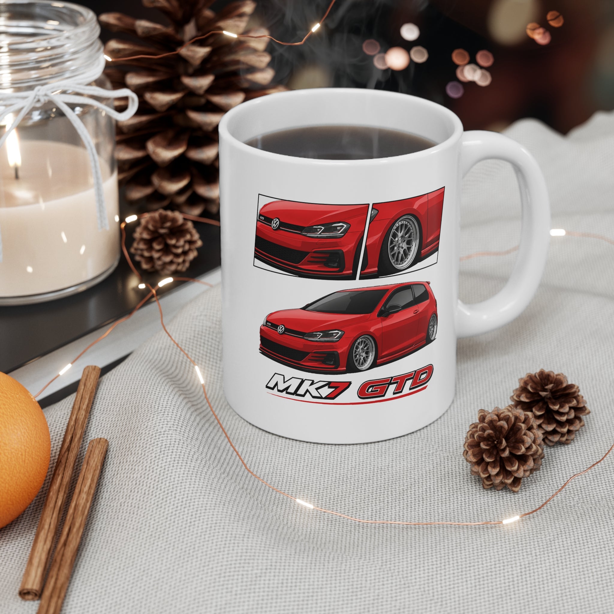 RED VW MK7 GOLF GTD MUG