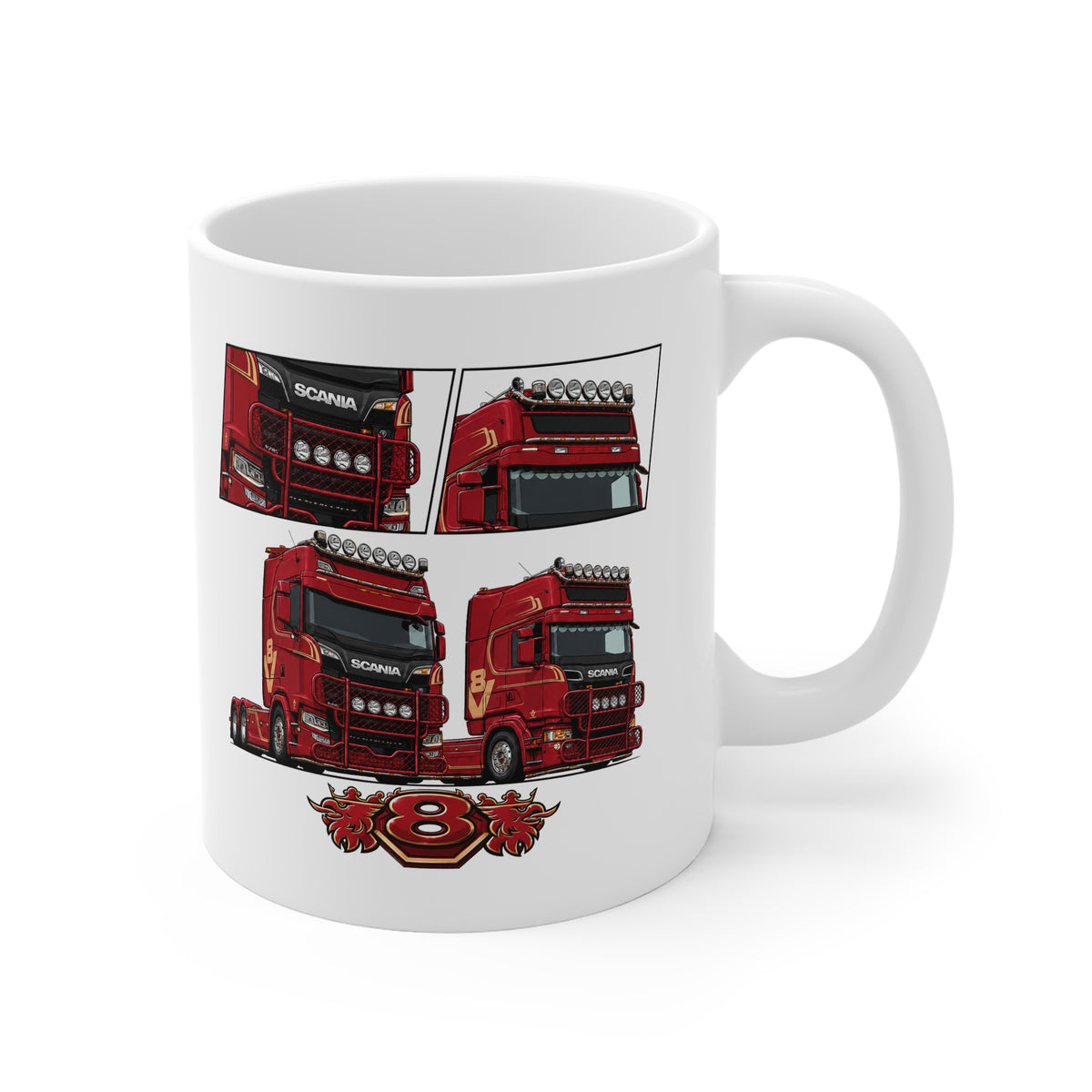 RED SCANIA S-SERIES NO. 8 MUG