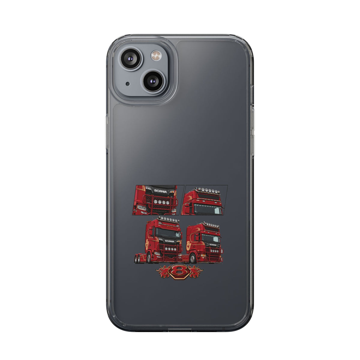 2 RED SCANIA S-SERIES PHONE CASES